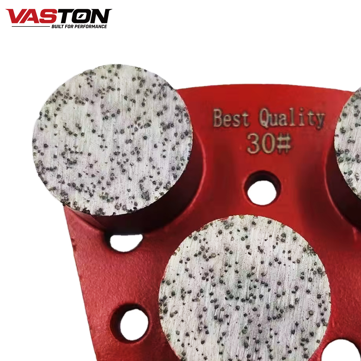 Three segment diamond grinding blocks on metal bond grinding plate