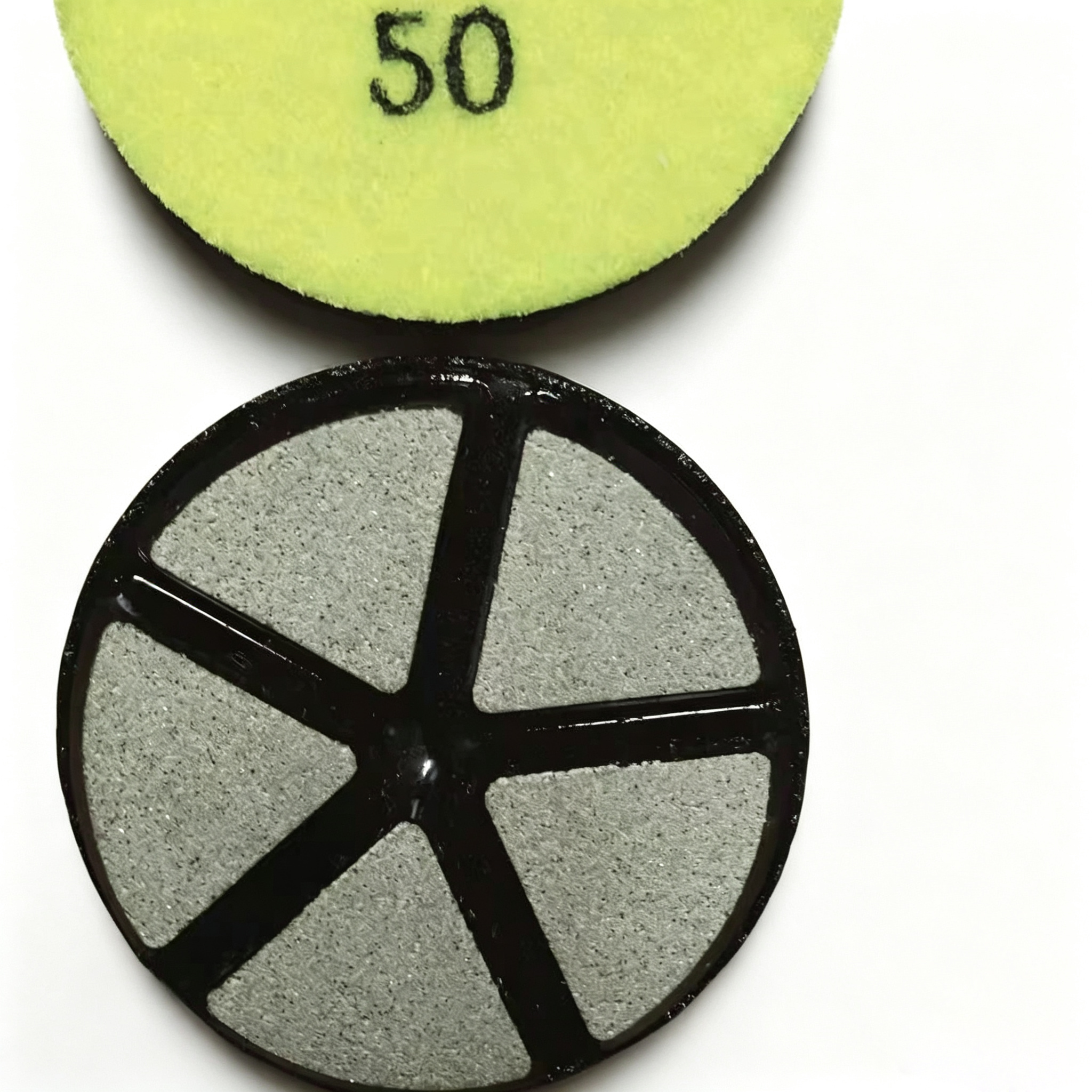 50 grit yellow hybrid diamond polishing pad for aggressive concrete grinding