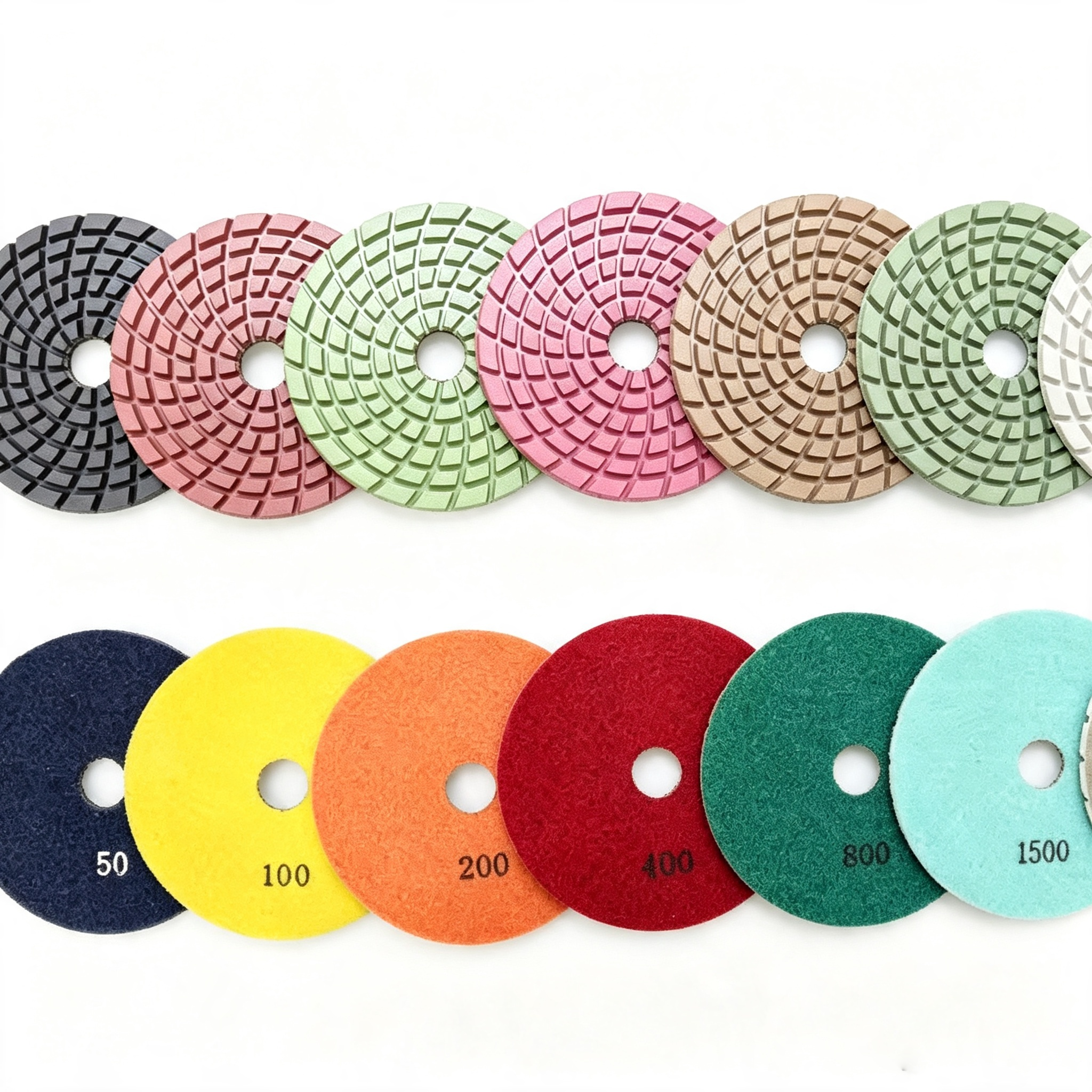 Concrete diamond polishing pads available from 50 grit to 3000 grit