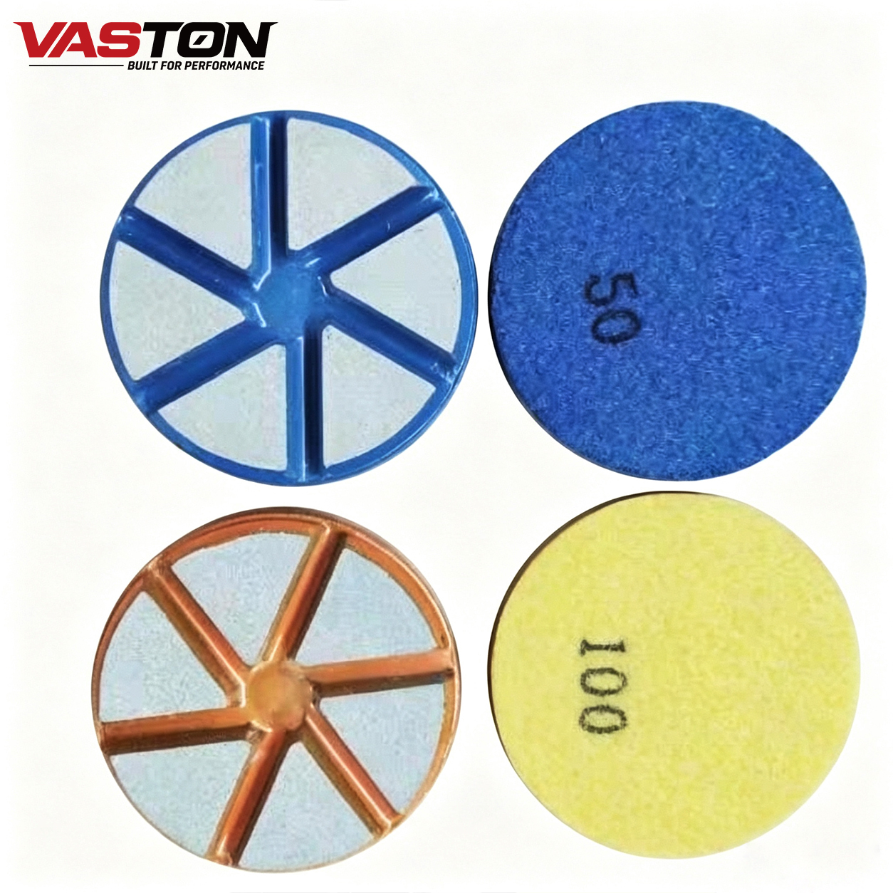 Hybrid diamond polishing pad for concrete floor grinding and polishing