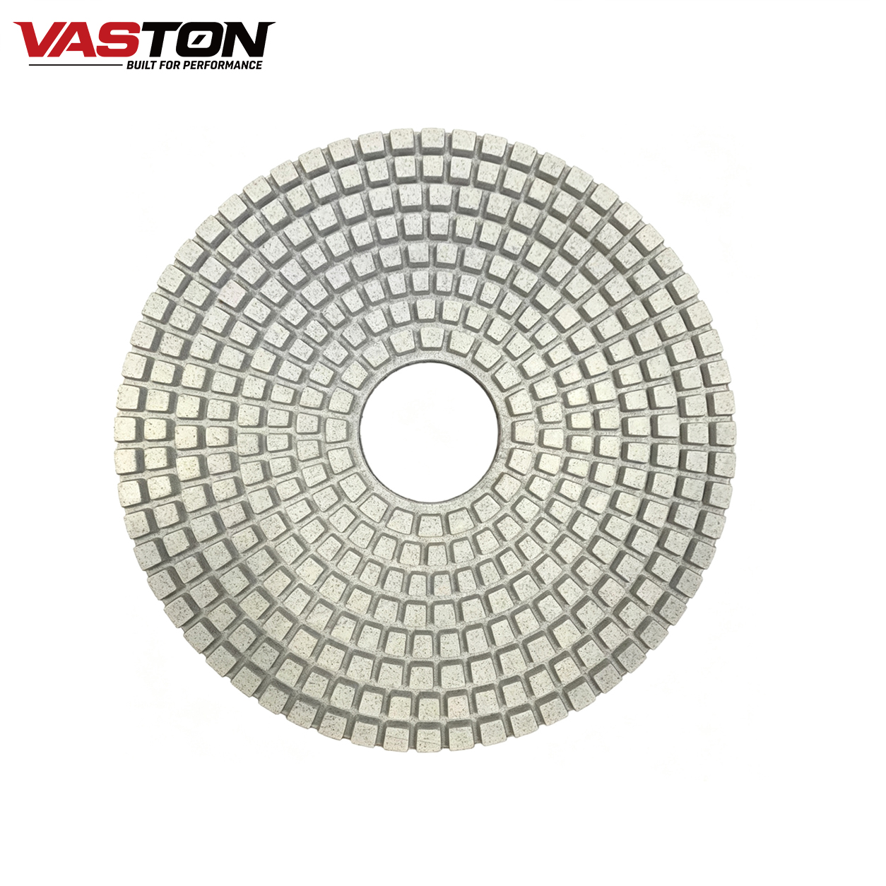 Close-up of resin bond diamond polishing pad segmented working surface