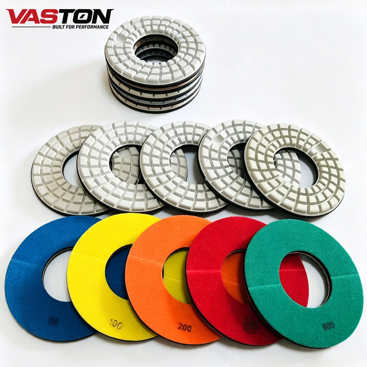 Resin diamond polishing pads in 50 100 200 400 and 800 grit