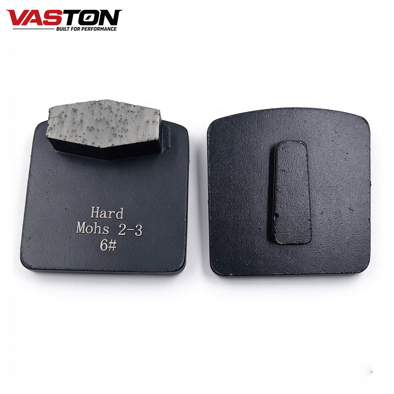 Back view of black diamond grinding plate showing the mounting base