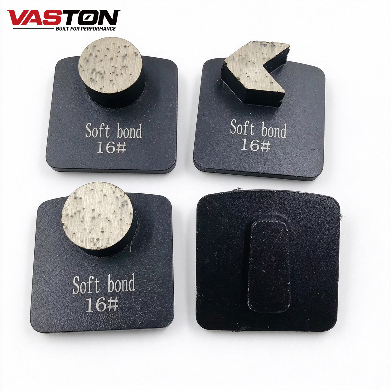 Close up of medium bond 16# Redi Lock round button diamond grinding shoe