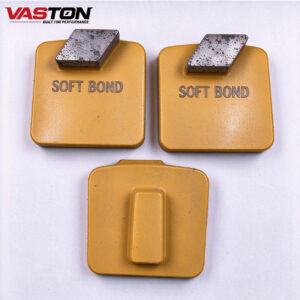Redi Lock soft bond single segment diamond grinding shoe yellow base for concrete grinder